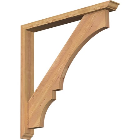 Ekena Millwork Balboa Traditional Smooth Bracket w/ Offset Brace, Western Red Cedar, 3 1/2"W x 30"D x 30"H BKT0402X30X30BOA01SWR